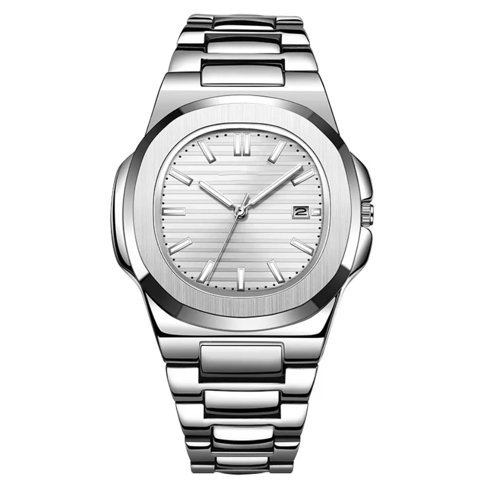 Men’s Luminous Steel Band Calendar Watch