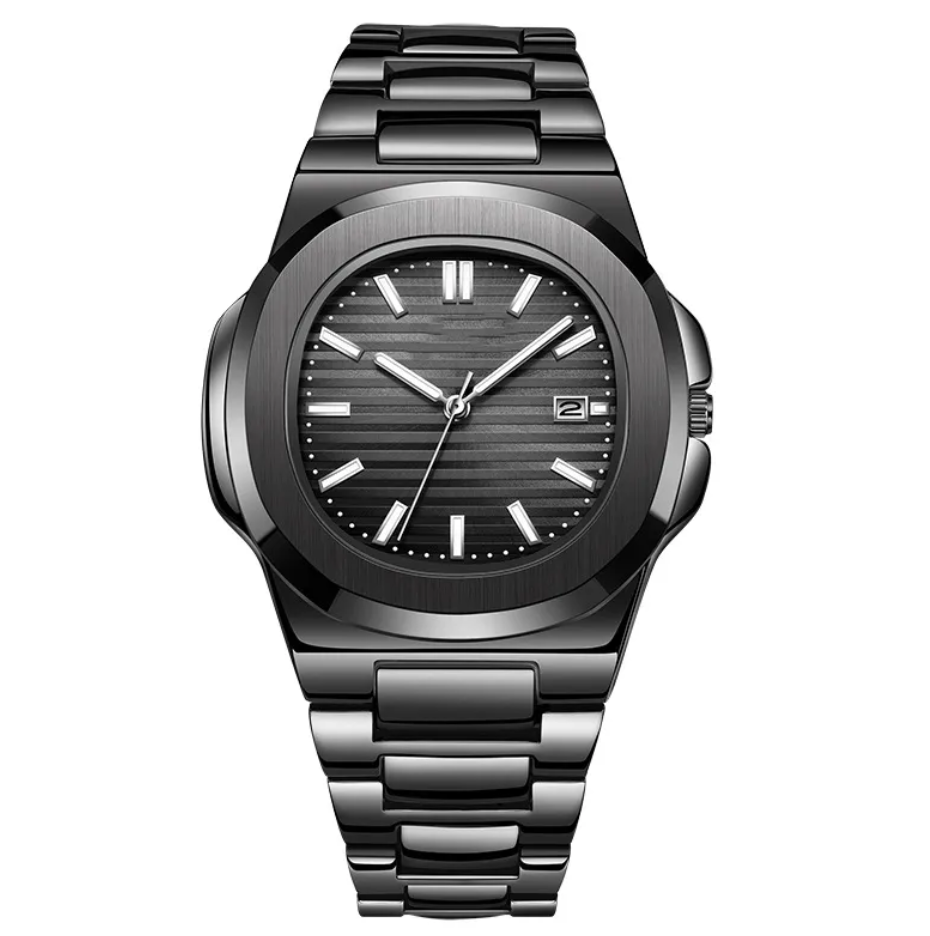 Men’s Luminous Steel Band Calendar Watch