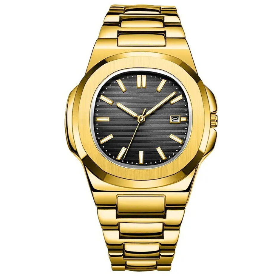 Men’s Luminous Steel Band Calendar Watch