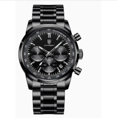 Men’s Leather Strap Waterproof Watch