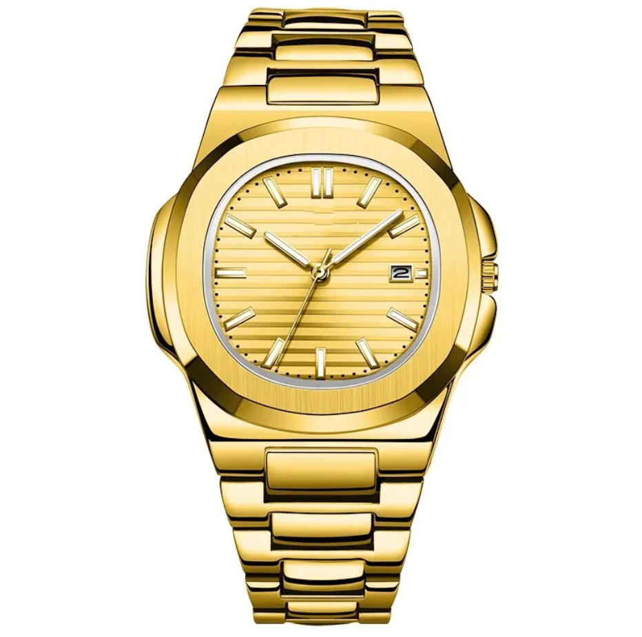 Men’s Luminous Steel Band Calendar Watch