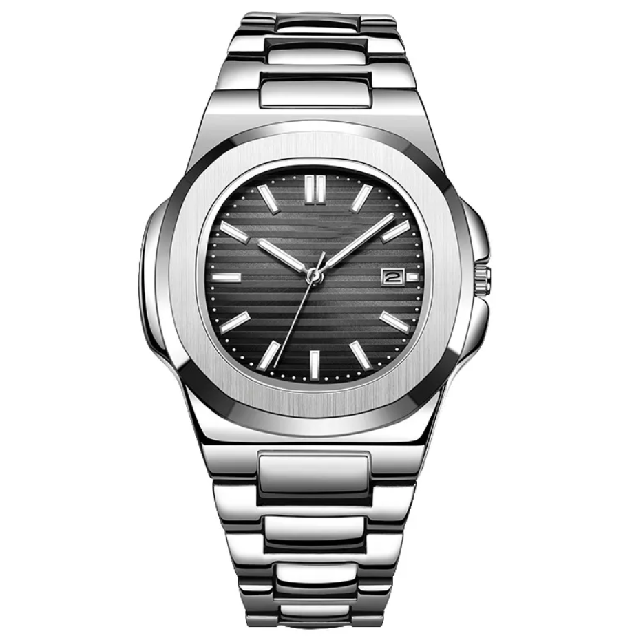 Men’s Luminous Steel Band Calendar Watch