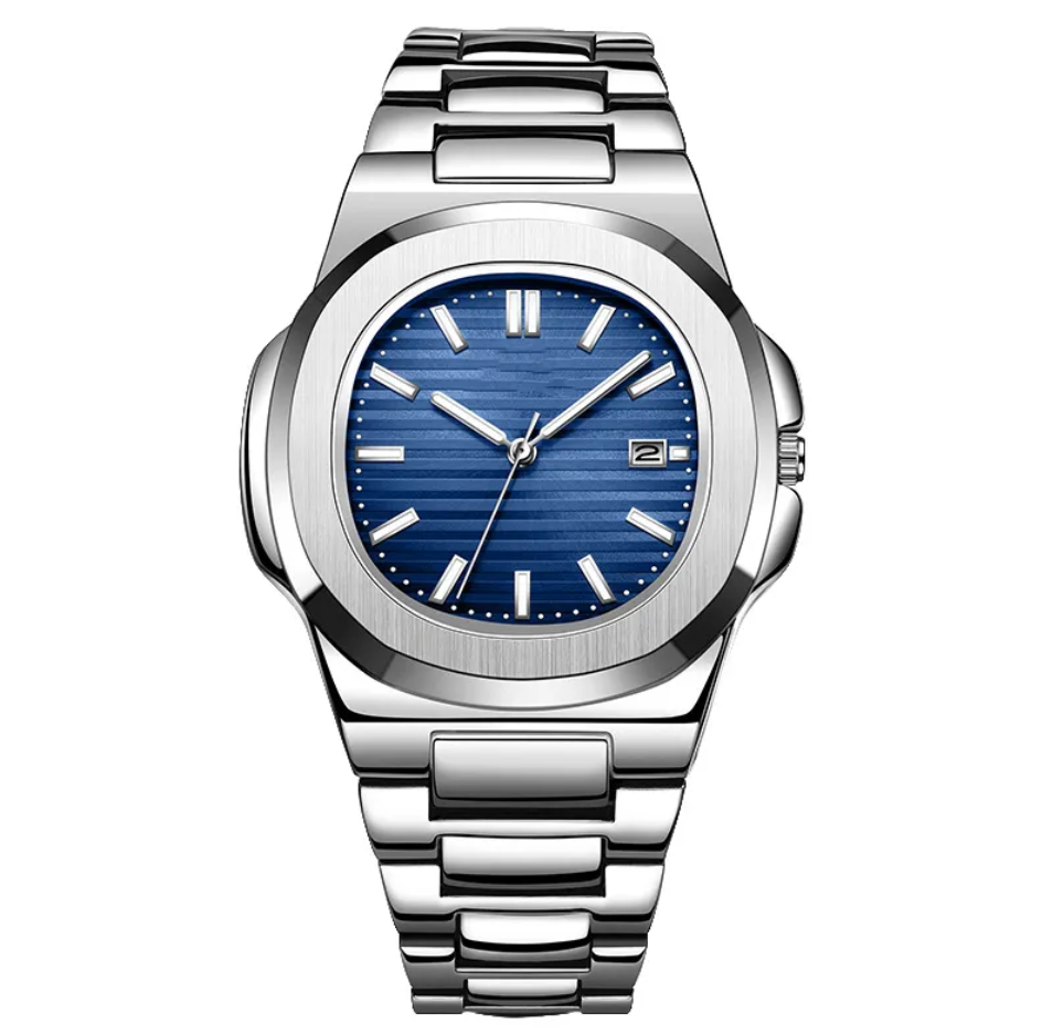 Men’s Luminous Steel Band Calendar Watch