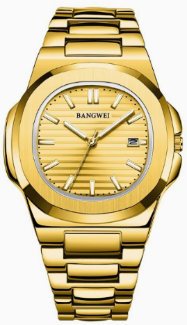 Men’s Luminous Steel Band Calendar Watch