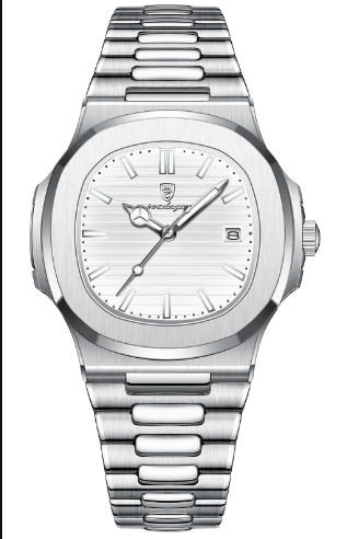 Men’s Luminous Steel Band Calendar Watch