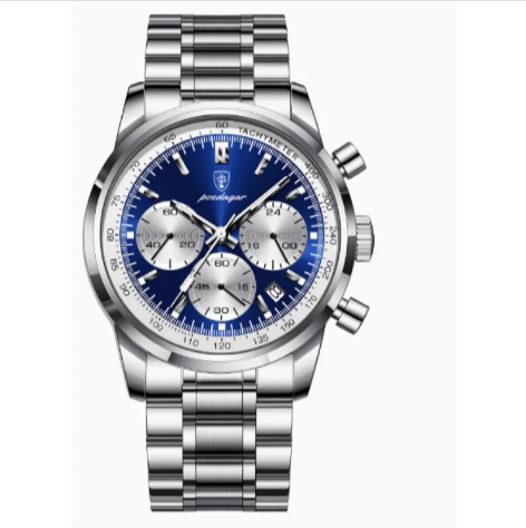 Men’s Leather Strap Waterproof Watch